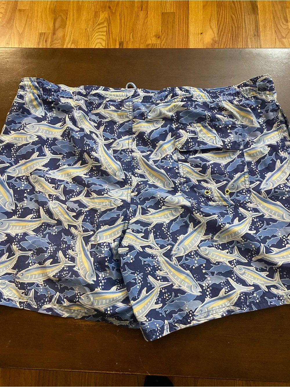 Vineyard Vines Blue Fish-Print Swim Shorts